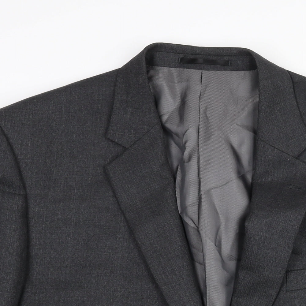 Slaters Mens Grey Polyester Jacket Suit Jacket Size 44 Regular