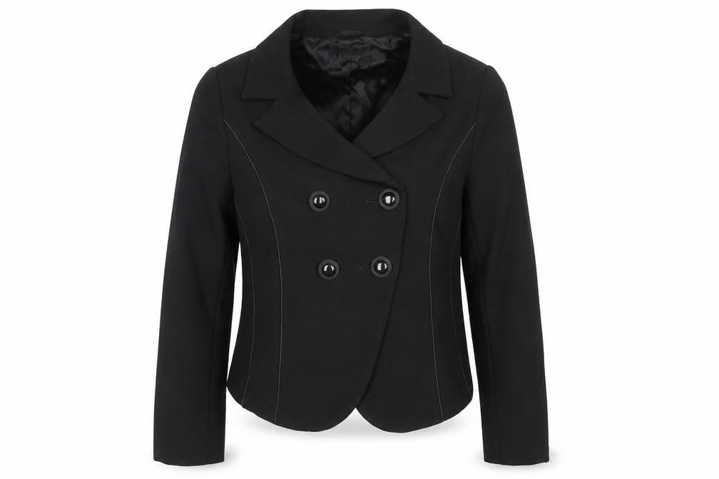 Hobs Womens Black Jacket Blazer Size 12 Button - Piping Detail