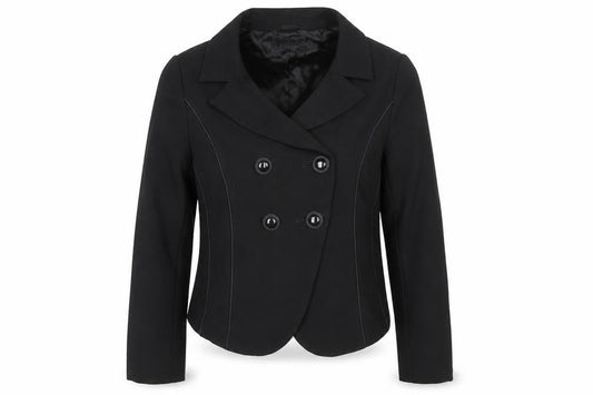 Hobs Womens Black Jacket Blazer Size 12 Button - Piping Detail