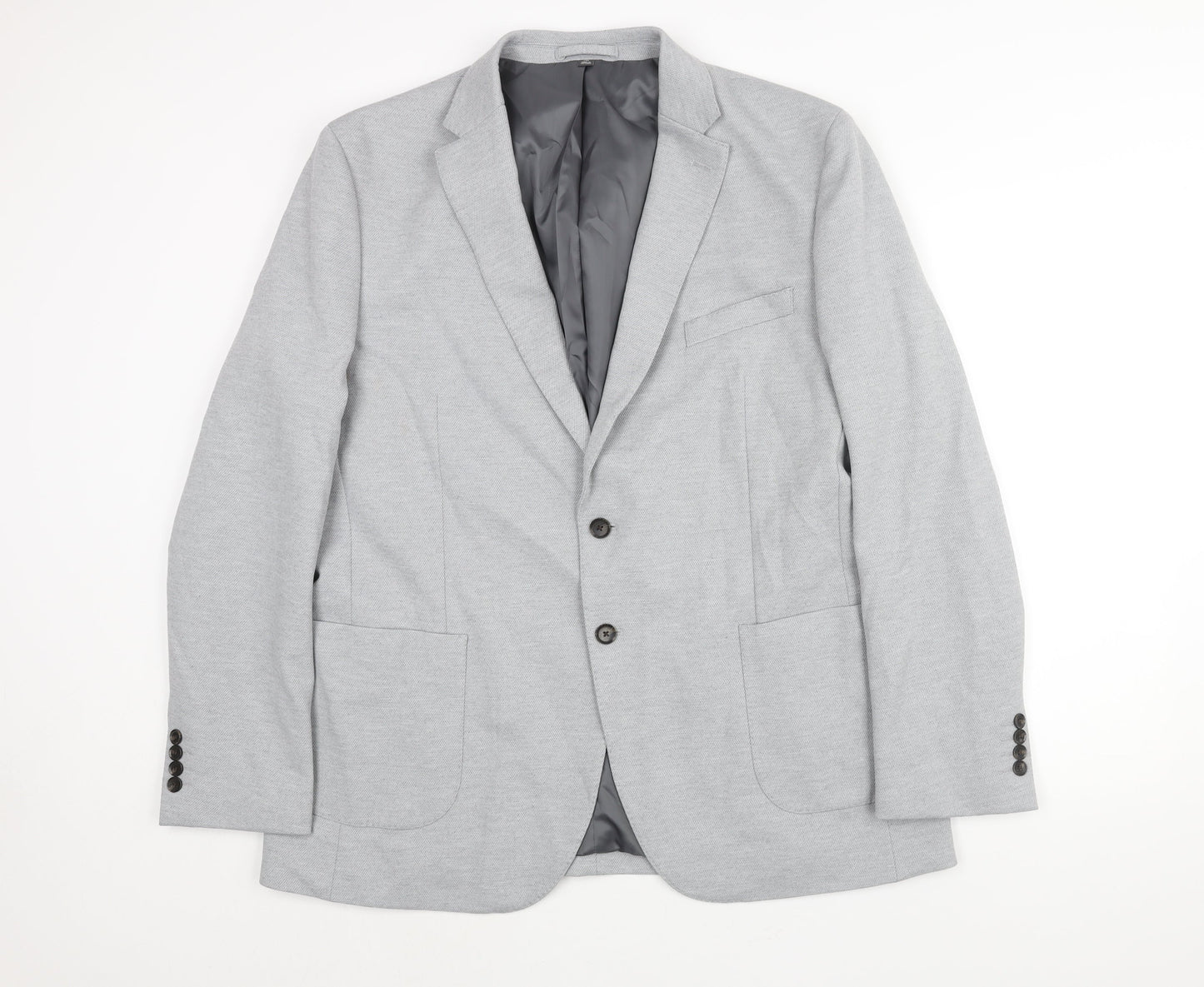 Marks and Spencer Mens Grey Polyamide Jacket Suit Jacket Size 46 Regular
