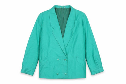 St Michael Womens Green Pea Coat Jacket Size 12 Button - Double Breasted