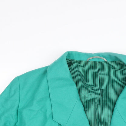 St Michael Womens Green Pea Coat Jacket Size 12 Button - Double Breasted