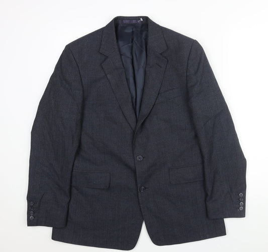 Hammond & CO Mens Blue Check Wool Jacket Suit Jacket Size 40 Regular