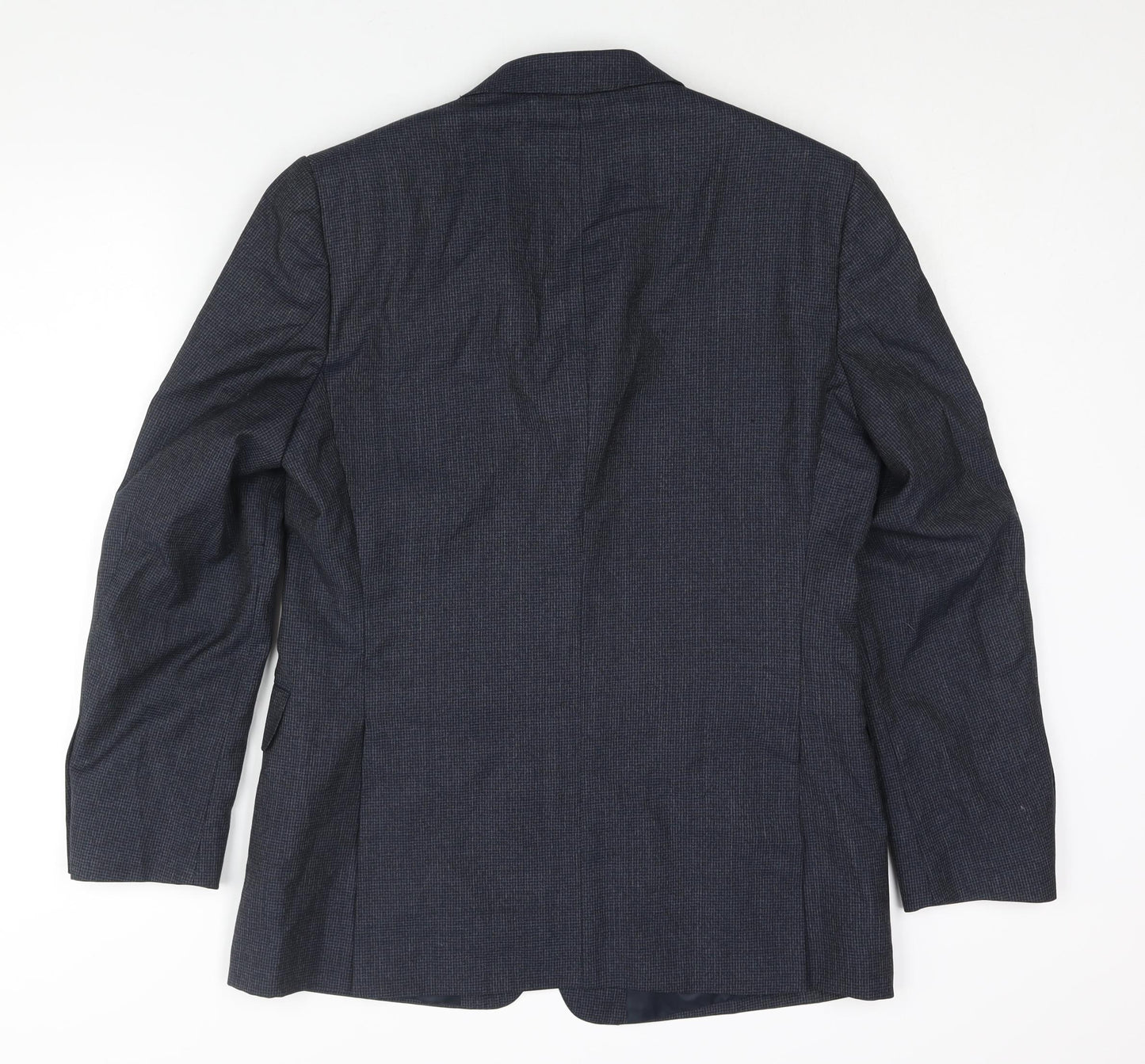 Hammond & CO Mens Blue Check Wool Jacket Suit Jacket Size 40 Regular