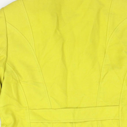 Per Una Womens Yellow Overcoat Coat Size 14 Button