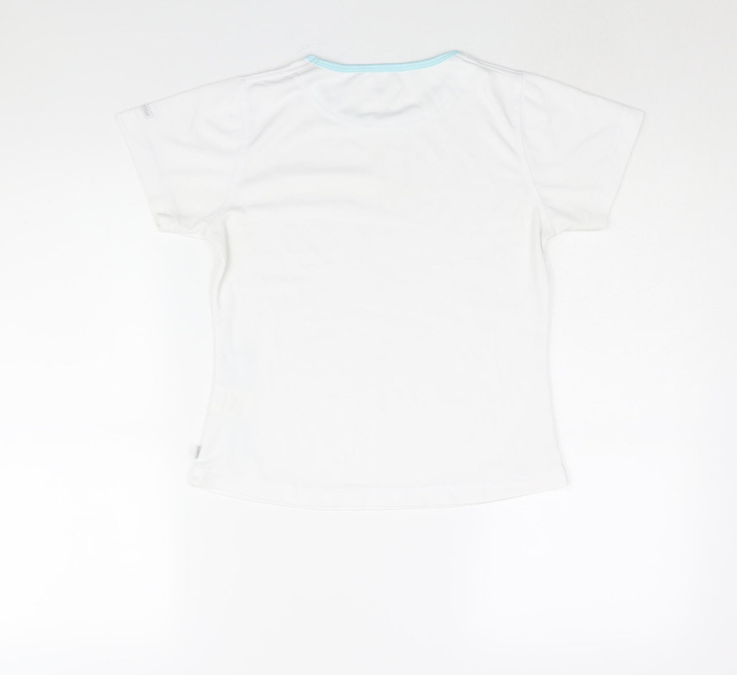 Lotto Womens White Polyester Basic T-Shirt Size 10 Round Neck Pullover - Stripe Detail