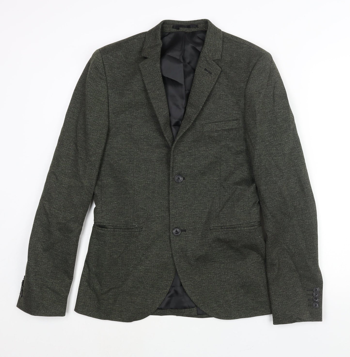 Topman Mens Green Viscose Jacket Suit Jacket Size 36 Regular