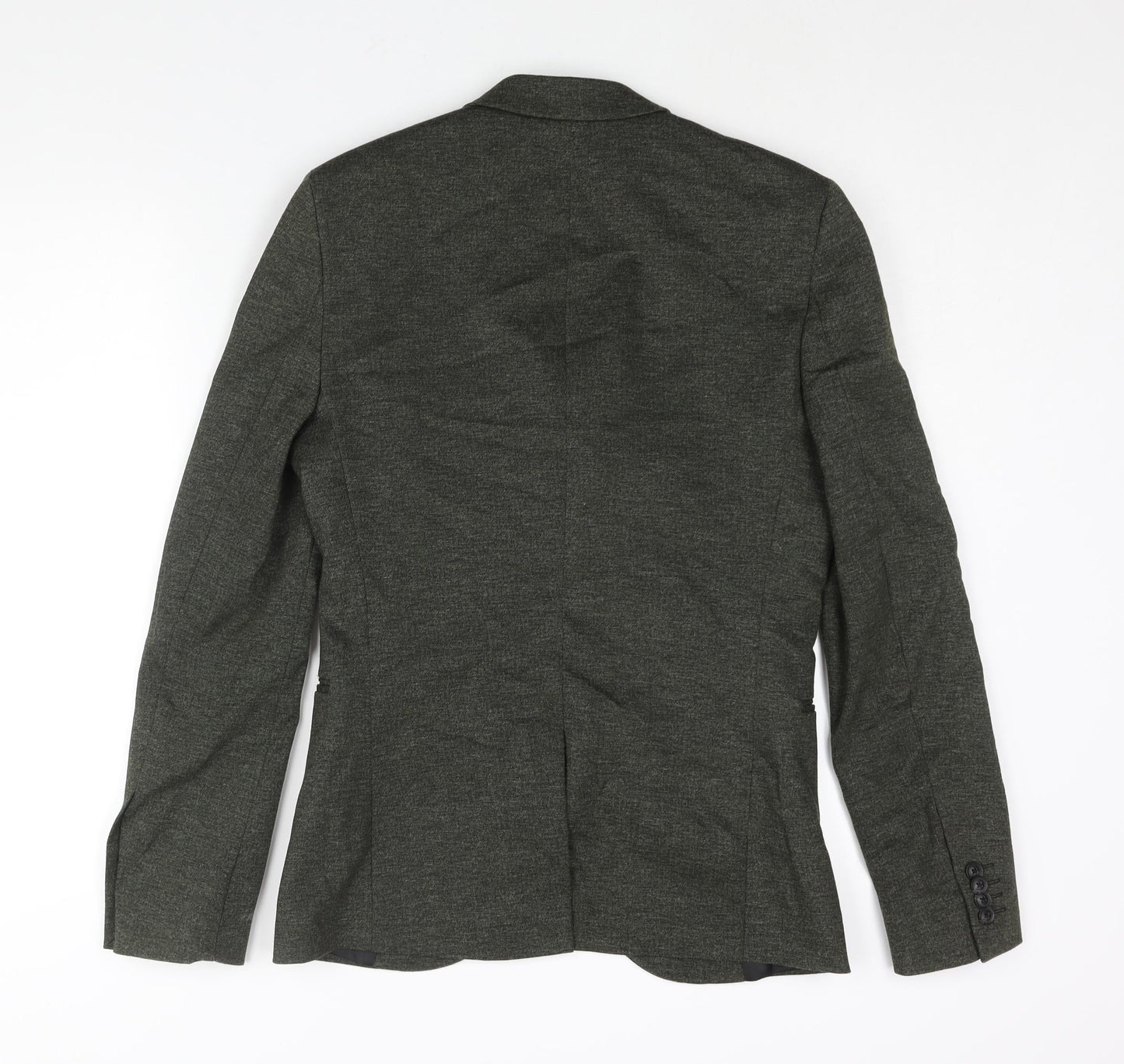 Topman Mens Green Viscose Jacket Suit Jacket Size 36 Regular