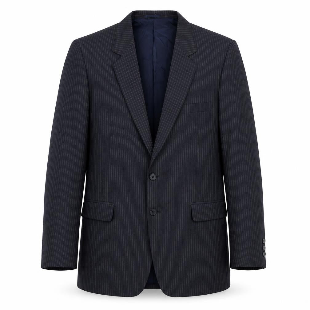 Phillip Daniel Mens Blue Striped Polyester Jacket Suit Jacket Size 42 Regular