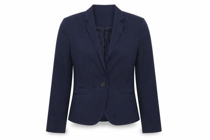 H&M Womens Blue Polyester Jacket Suit Jacket Size 10