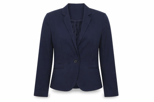 H&M Womens Blue Polyester Jacket Suit Jacket Size 10