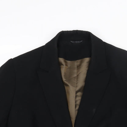 Close-up detail of Principles women’s black polyester jacket suit jacket, size UK 12