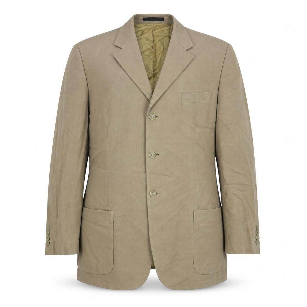 Marks and Mens Beige Cotton Jacket Blazer Size 46 Regular