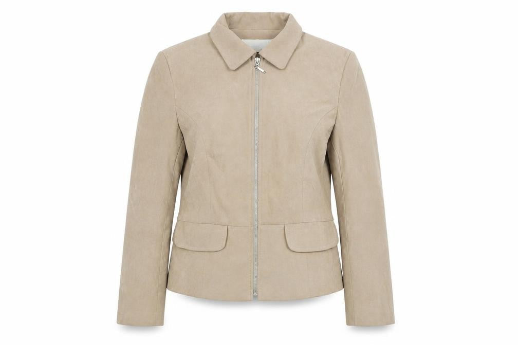 AMARANTO Womens Beige Jacket Size 10 Zip