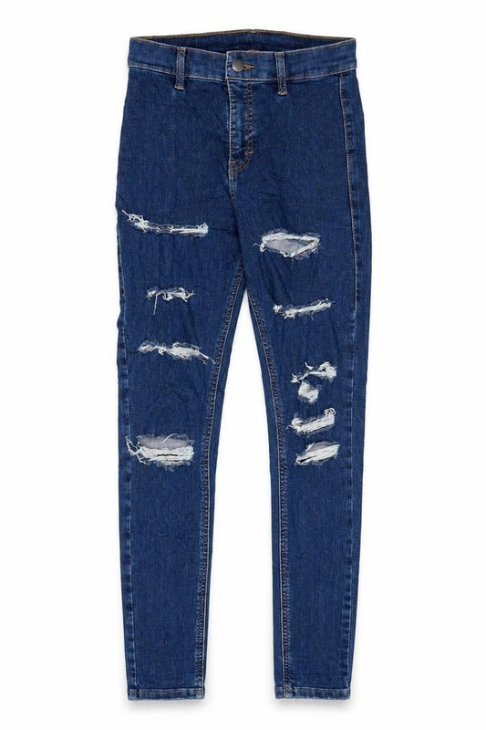 Topshop Womens Blue Cotton Skinny Jeans Size 26 in L32 in Regular Zip