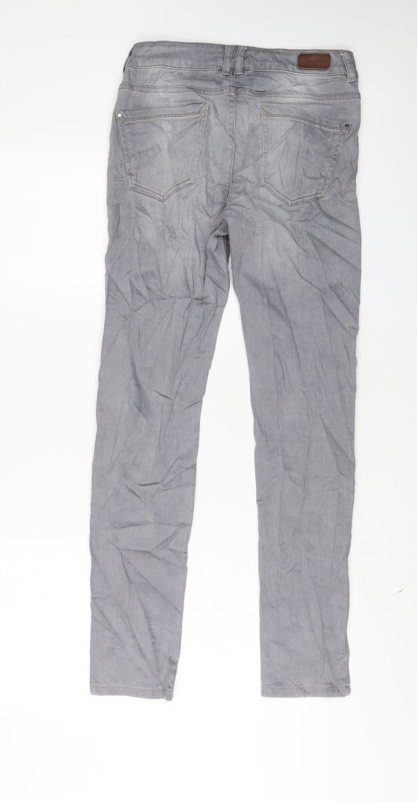 Richmond Mens Grey Cotton Straight Jeans Size 26 in L30 in Slim Zip