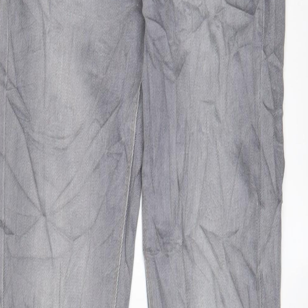 Richmond Mens Grey Cotton Straight Jeans Size 26 in L30 in Slim Zip