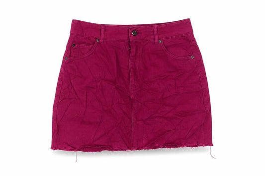 Topshop Womens Purple Cotton A-Line Skirt Size 10 Zip