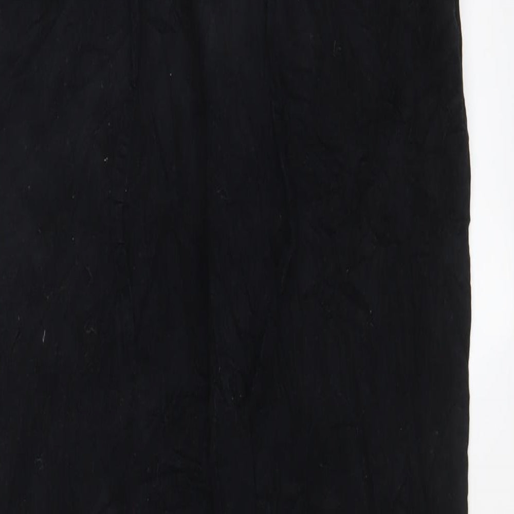 Mango Womens Blue Cotton Trousers Size S L27 in Regular Drawstring