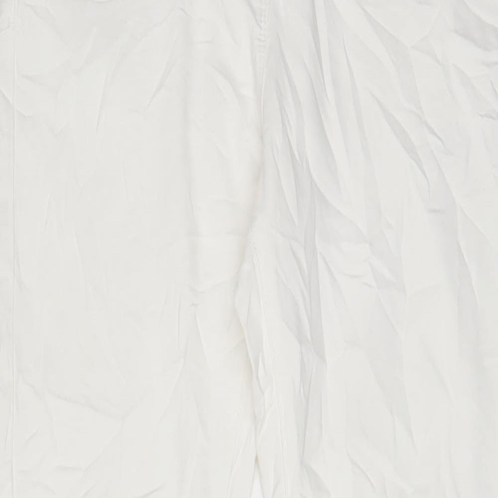 Marks and Spencer Womens White Cotton Skinny Jeans Size 14 L28 in Regular Zip