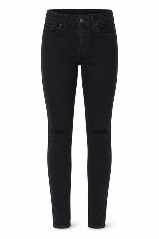 Topshop Womens Black Cotton Skinny Jeans Size 26 in L32 in Regular Zip