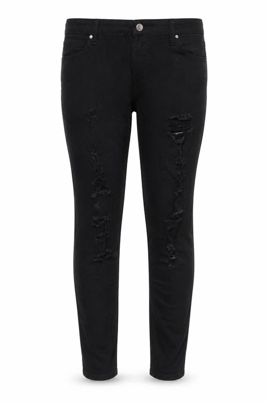 The Rockin Rev Womens Black Cotton Skinny Jeans Size 14 L29 in Regular Zip