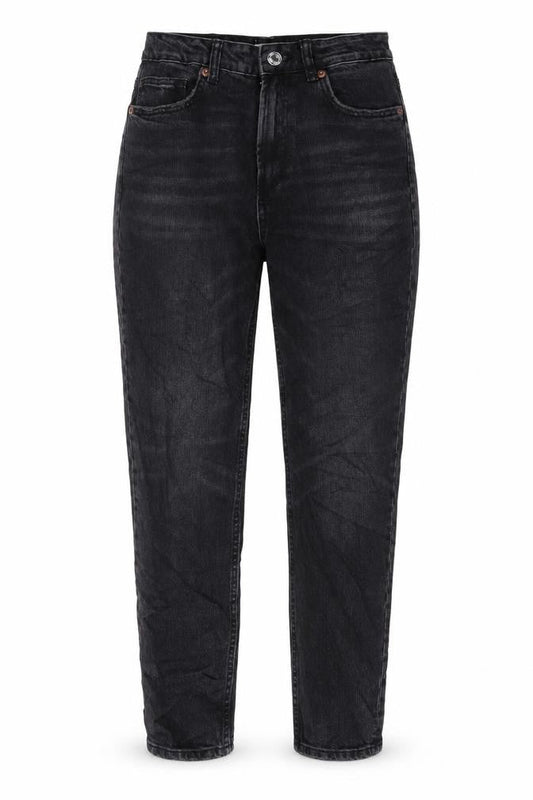 Zara Womens Black Cotton Tapered Jeans Size 8 L28 in Regular Zip