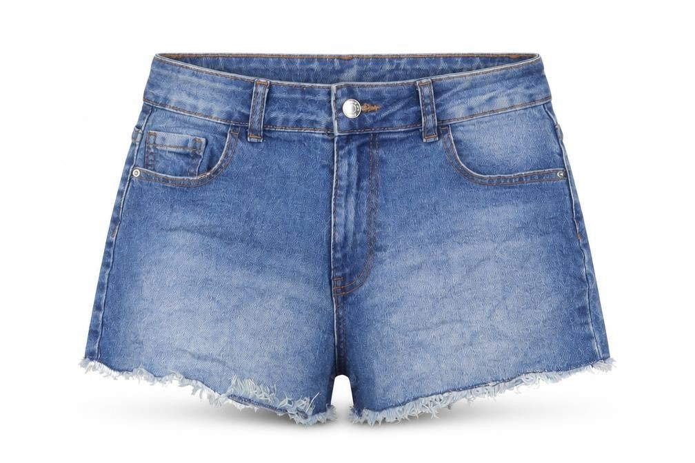 Denim & Co. Womens Blue Cotton Basic Shorts Size 8 L3 in Regular Zip