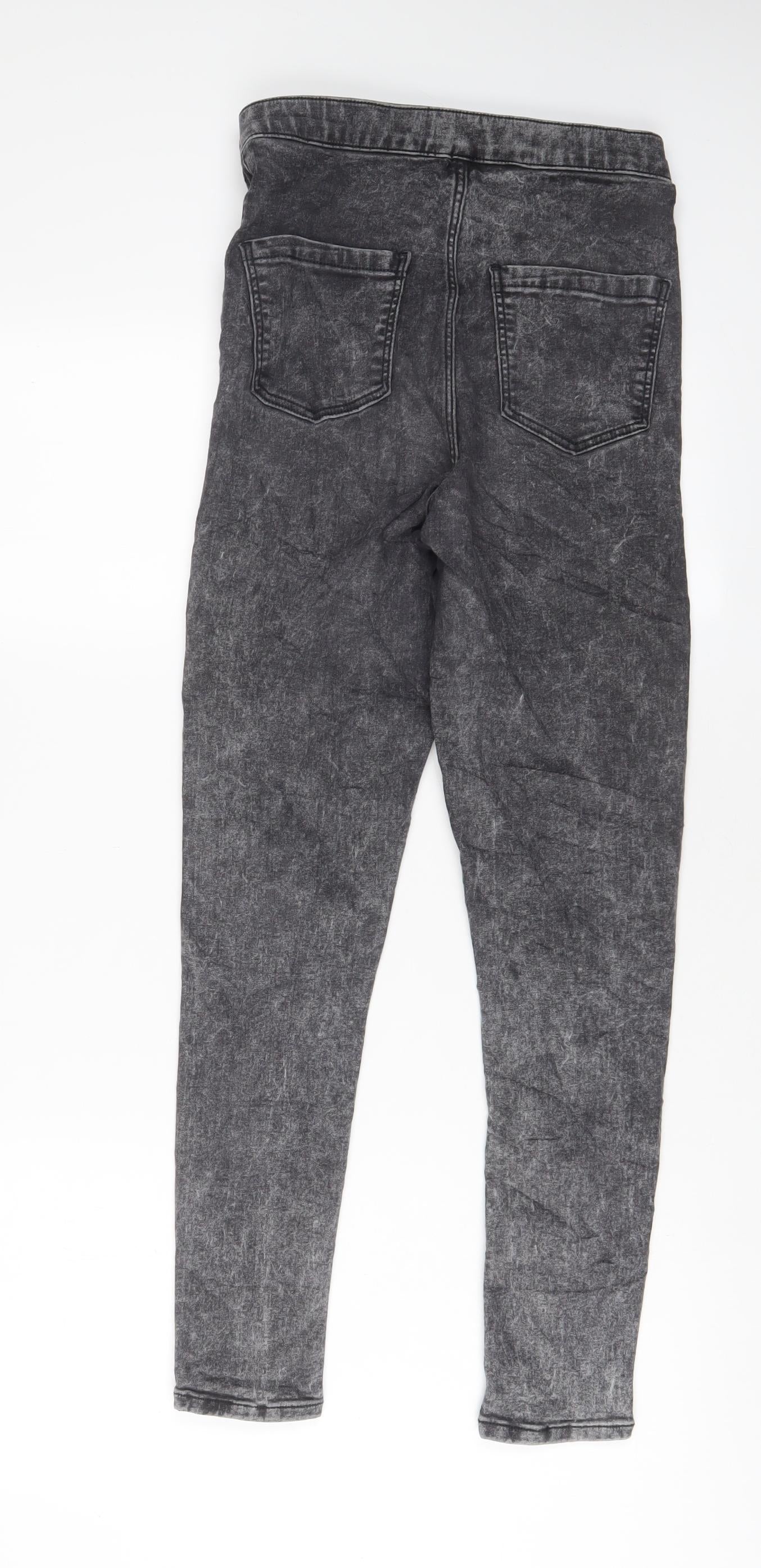 Topshop Womens Grey Cotton Skinny Jeans Size 28 in L30 in Regular Zip