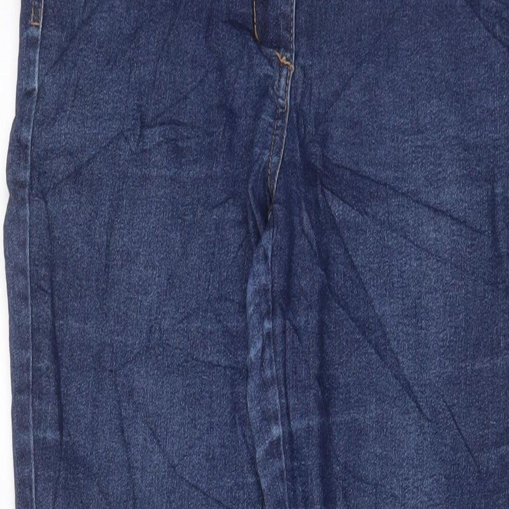 M&Co Womens Blue Cotton Straight Jeans Size 10 L30 in Regular Zip