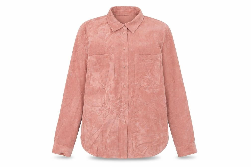 Gina Tricot Womens Pink Polyester Basic Button-Up Size S Collared