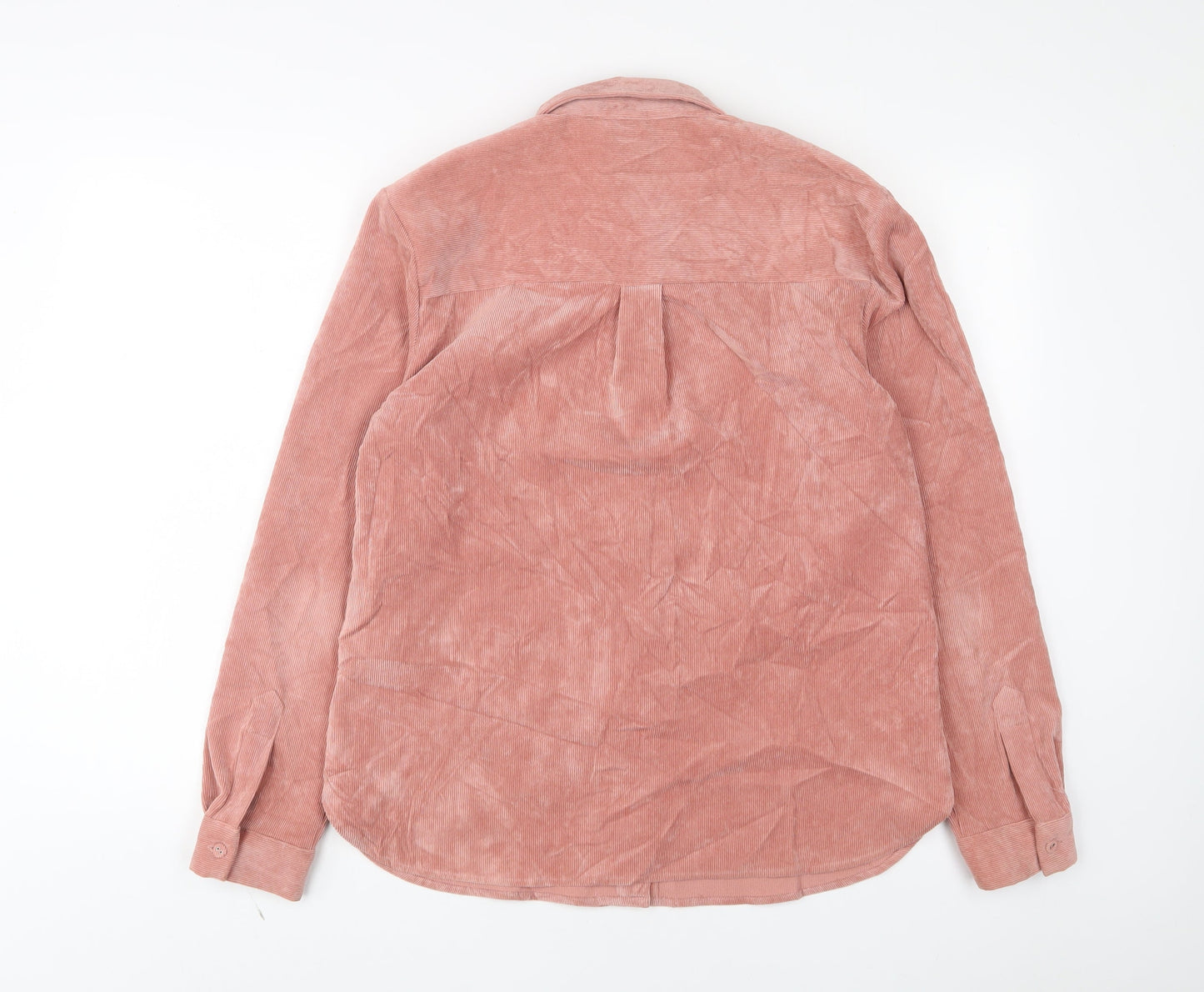 Gina Tricot Womens Pink Polyester Basic Button-Up Size S Collared