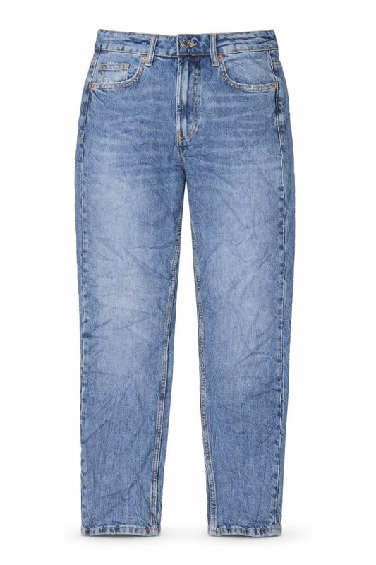 Zara Womens Blue Cotton Mom Jeans Size 8 L29 in Regular Zip