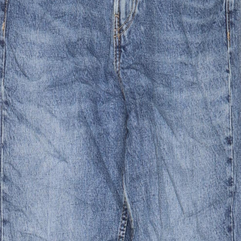 Zara Womens Blue Cotton Mom Jeans Size 8 L29 in Regular Zip