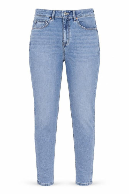 Marks & Spencer Womens Blue Cotton Skinny Jeans Size 12 L31 in Regular Zip