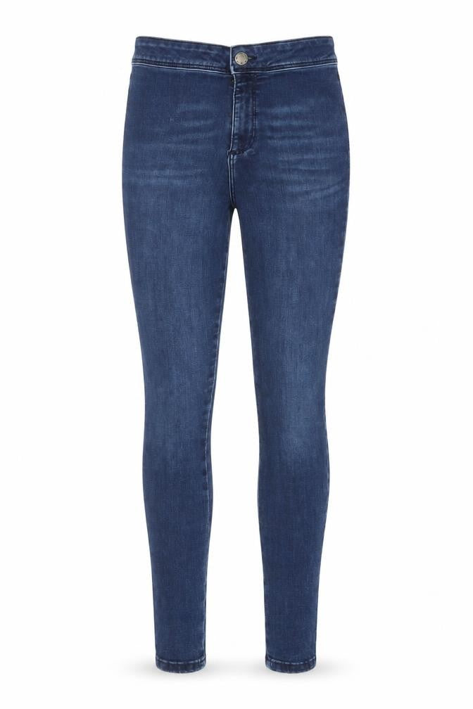 Miss Selfridge Womens Blue Cotton Skinny Jeans Size 8 L28 in Regular Zip