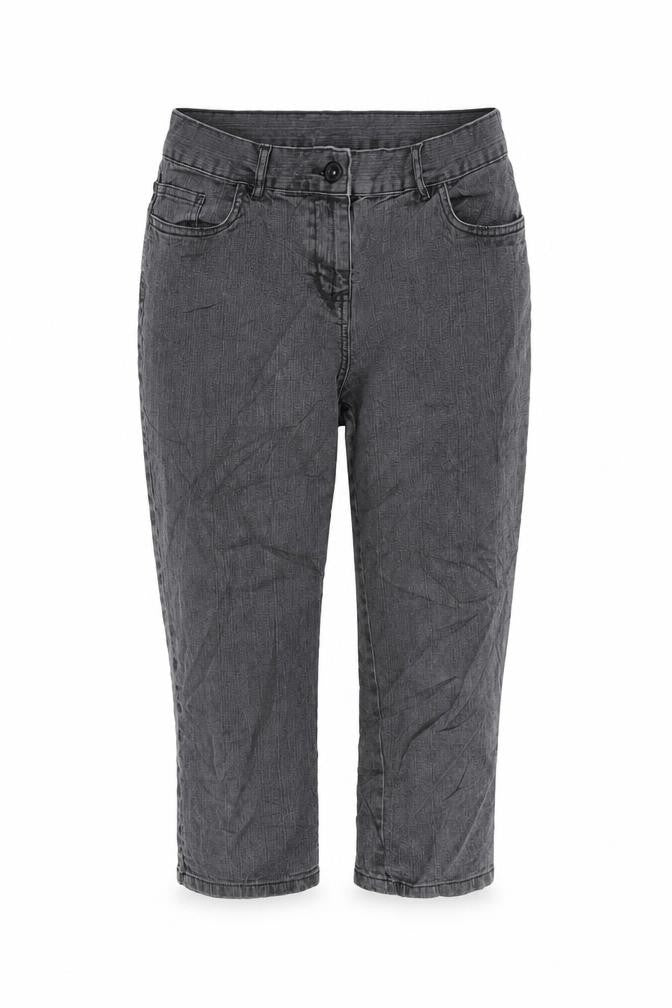 Marks & Spencer Womens Grey Cotton Blend Cropped Jeans Size 10 L20.5 in Regular Zip