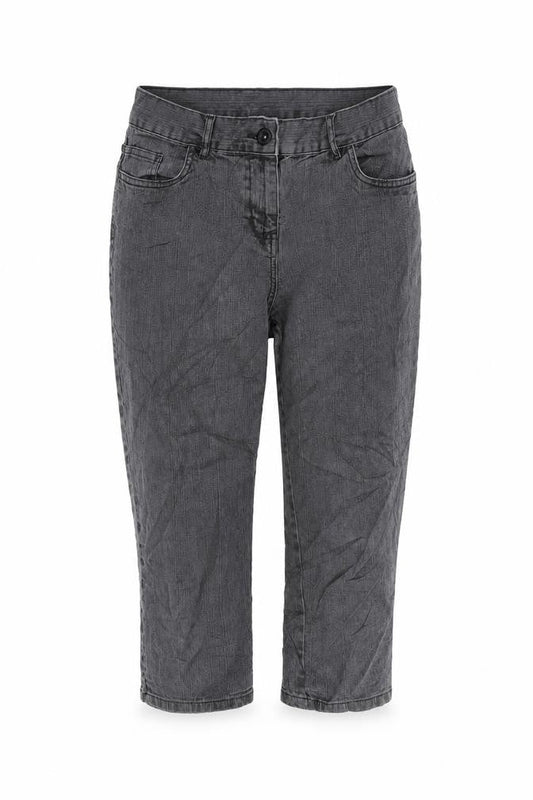 Marks & Spencer Womens Grey Cotton Blend Cropped Jeans Size 10 L20.5 in Regular Zip