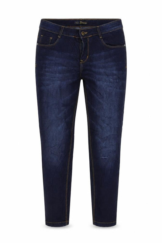 Zheia Womens Blue Cotton Blend Tapered Jeans Size 30 in L25 in Regular Zip