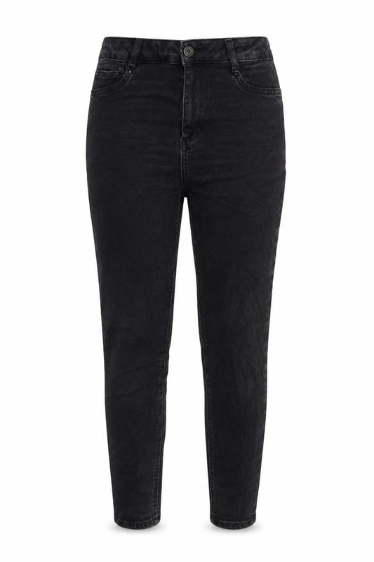 New Look Womens Grey Cotton Blend Tapered Jeans Size 12 L24.5 in Regular Zip