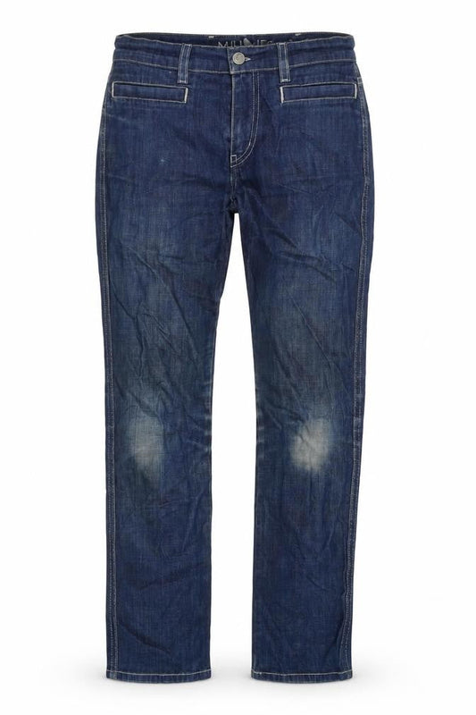 MIH Jeans Womens Blue Cotton Blend Straight Jeans Size 28 in L26 in Regular Zip