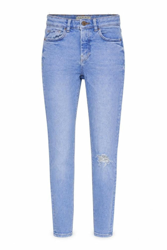 Denim & Co. Womens Blue Cotton Blend Tapered Jeans Size 8 L27 in Regular Zip