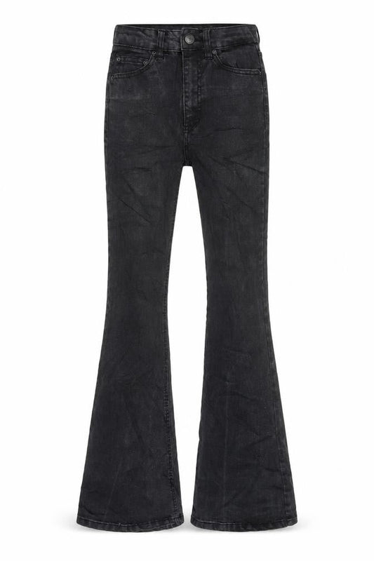 Pull&Bear Womens Grey Cotton Blend Flared Jeans Size 4 L28.5 in Regular Zip