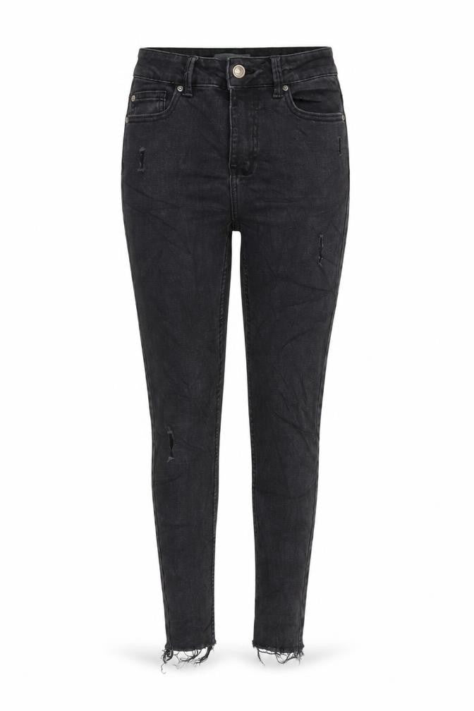 Denim & Co. Womens Grey Cotton Blend Tapered Jeans Size 8 L26 in Regular Zip