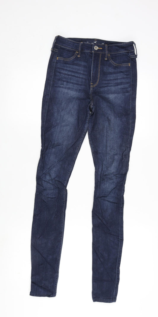 Hollister Womens Blue Cotton Blend Tapered Jeans Size 25 in L30 in Regular Zip