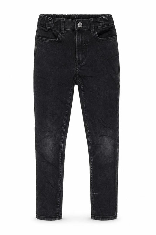 H&M Girls Grey Cotton Tapered Jeans Size 7-8 Years L20 in Regular Zip