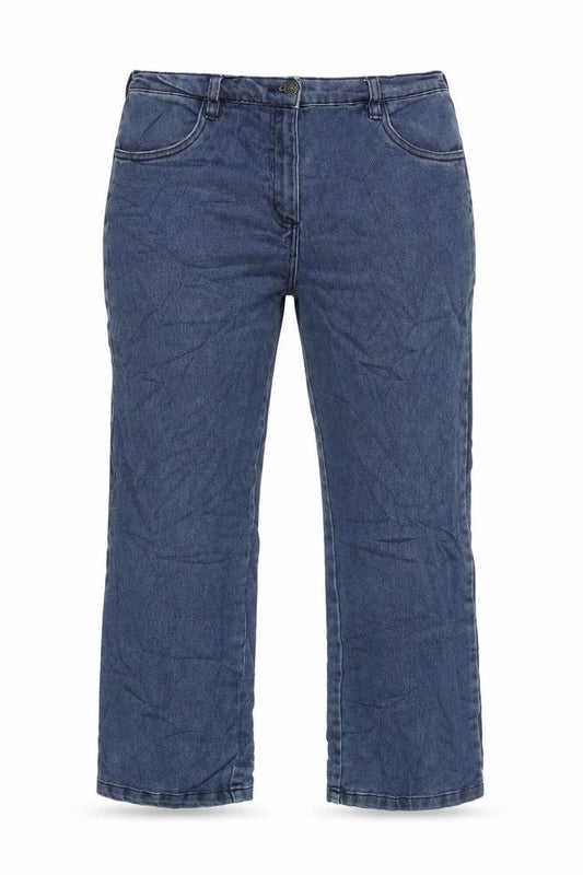 BM Denim Womens Blue Cotton Blend Cropped Jeans Size 12 L26 in Regular Zip