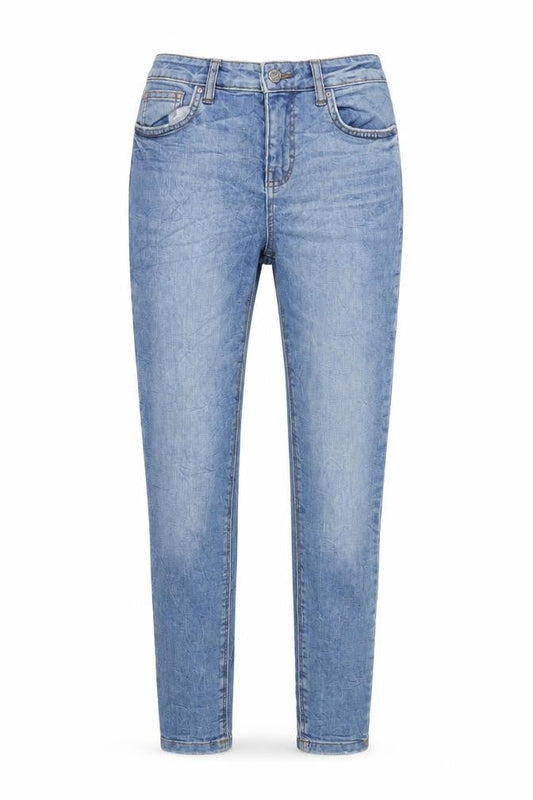 Denim & Co. Womens Blue Cotton Blend Tapered Jeans Size 6 L29 in Regular Zip