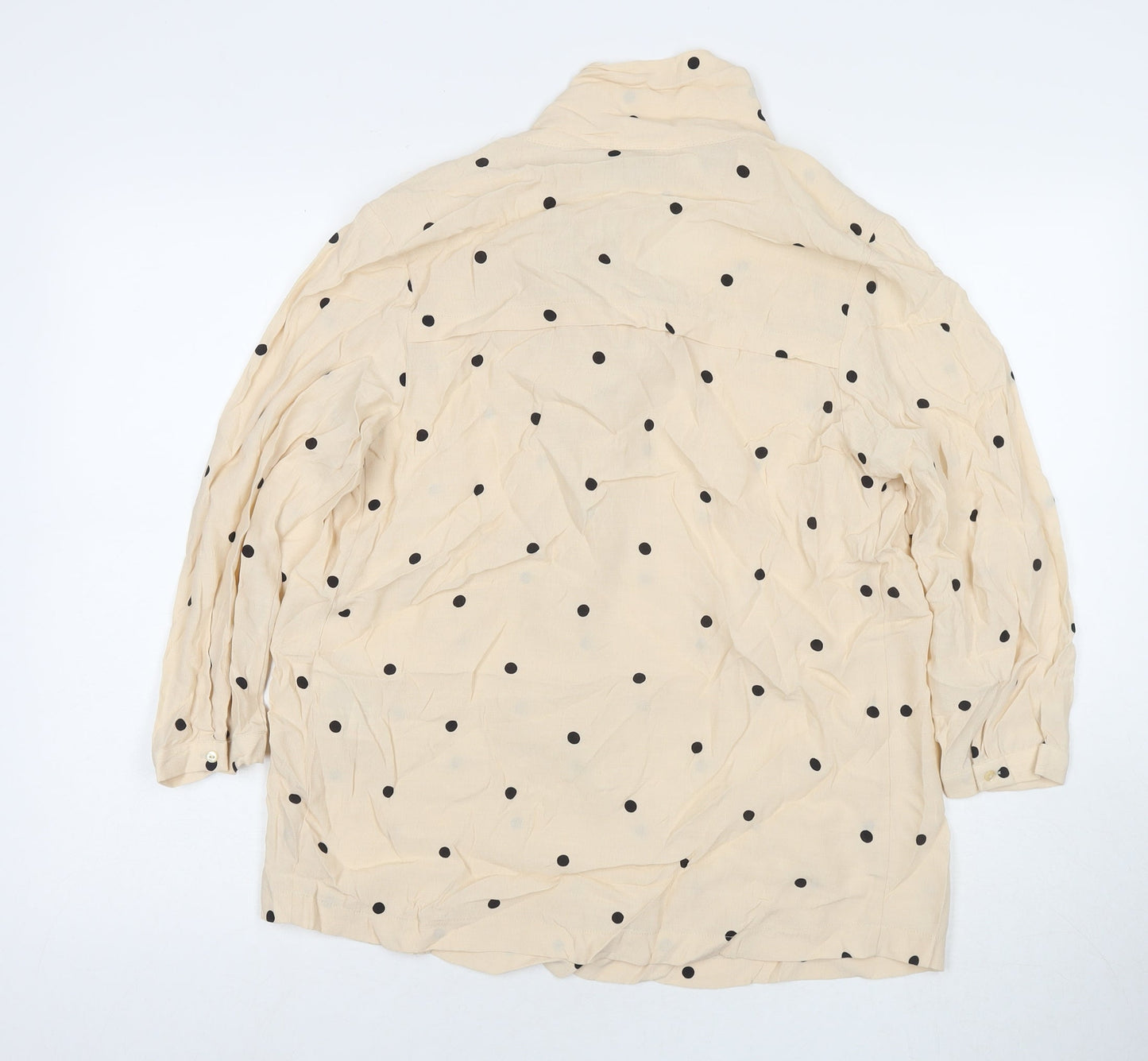 NEXT Womens Beige Viscose Basic Blouse Size 8 V-Neck