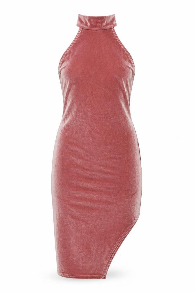 Missguided Womens Pink Polyester Bodycon Size 8 Halter Button